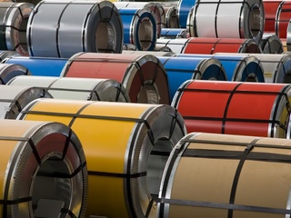 Штрипс с полимерным покрытием PVDF, толщина 0,50 мм, цвет RAL 9002 1 - в «Монолит-Металлопрокат».