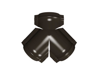 Тройник Y малого конька полукруглого GreenCoat Pural BT, matt с пленкой RR 32 темно-коричневый (RAL 8019 серо-коричневый) 0 - в «Монолит-Металлопрокат».