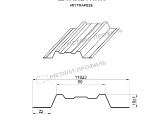 Штакетник Металл Профиль TRAPEZE-T 0,45 VikingMP® RR 32 Темно-коричневый